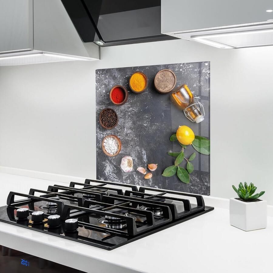 Glazen keukenachterwand spatwand 60x60 cm 5mm gehard glas voor bescherming fornuis