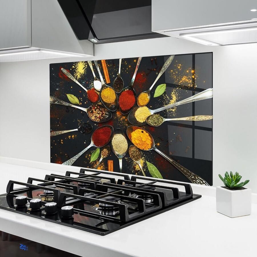 Glazen keukenachterwand voor fornuis 70x100 cm 5mm gehard glas