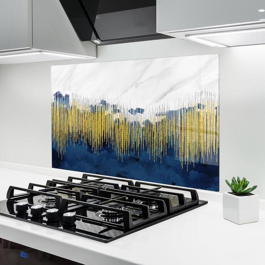 Glazen Keukenachterwand XXL 60x100 cm Hittebestendig Spatwand for Fornuis Abstract Marmer Decoratie