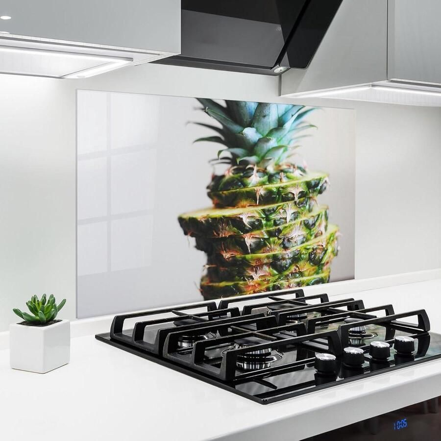 Glazen Keukenwand Spatbescherming Bescherming fornuis Hittebestendig 50x70 cm Ananas print
