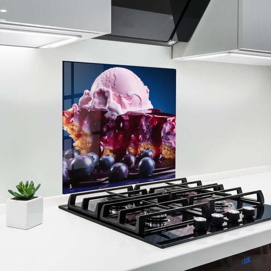 Glazen Keukenwand Spatbescherming Koken Beschermen 3D Effect Print 60x60 cm Ice Cream Pie - Foto 1
