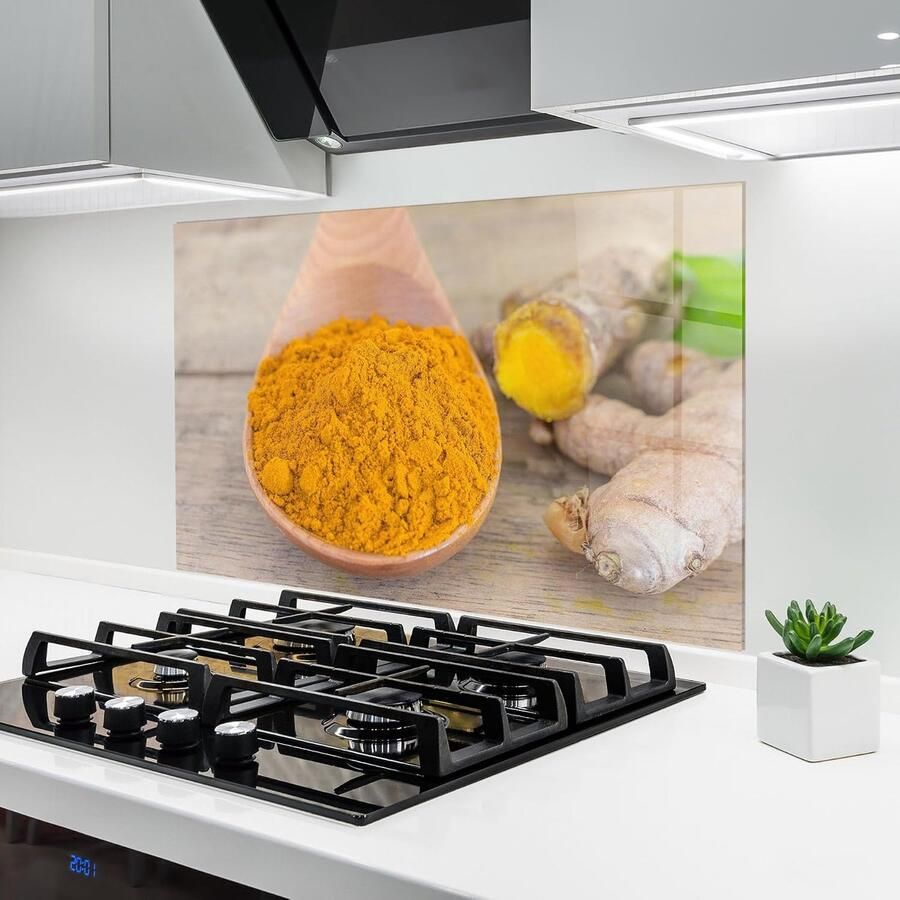 Glazen Keukenwand Spatwand Achterwand Koken Beschermen Hittebestendig Glas 50x70 cm Gele Kleur