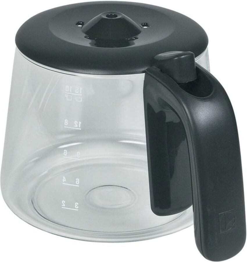 Glazen Koffiekan Reservekan Koffiezetapparaat Koffie Bereiden Compatibel met AEG 15 Mokken Zwart
