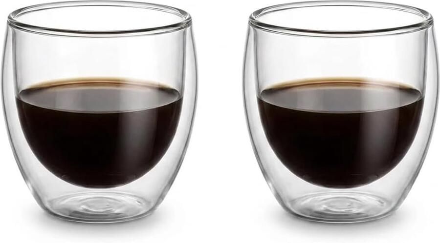 Glazen koffiemok kopjes set van 2 holle vacuüm verzegelde cappuccino latte macchiato-glazen handgemaakt hittebestendig magnetronbestendig 380ml 11oz beker