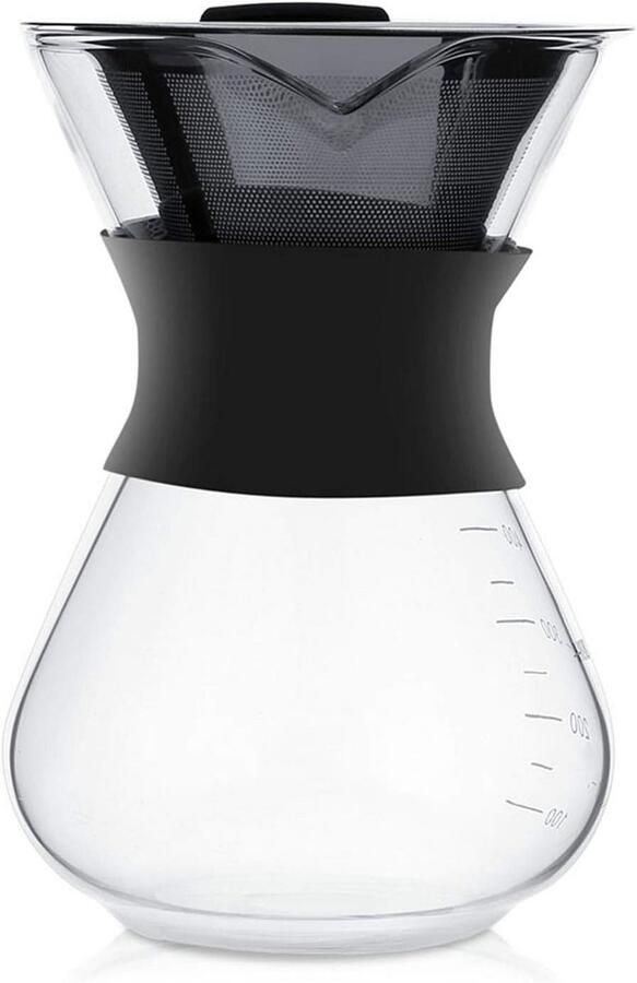 Glazen Hand Koffiezetapparaat Met RVS Filter Hittebestendig Borosilicaatglas