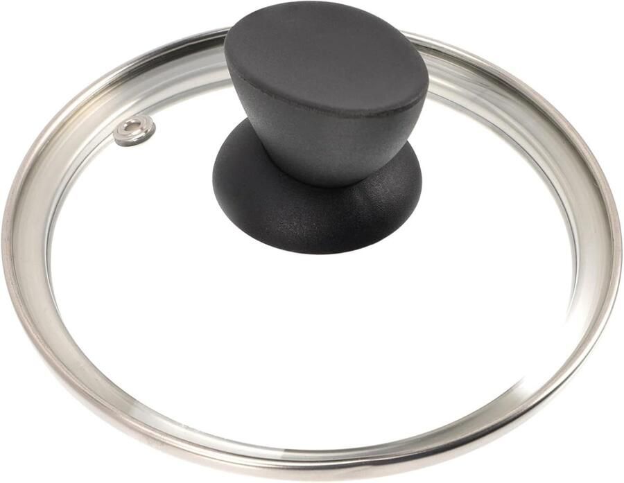 Glazen Kookdeksel Universeel Deksel Koken en Sudderen Transparant Zichtvenster 20 cm Zilver