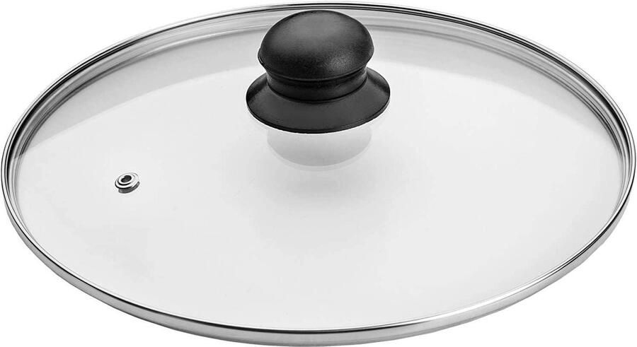 Glazen Kookpan Deksel Universeel Deksel Koken en Bakken Met Stoomopening 22 cm Transparant
