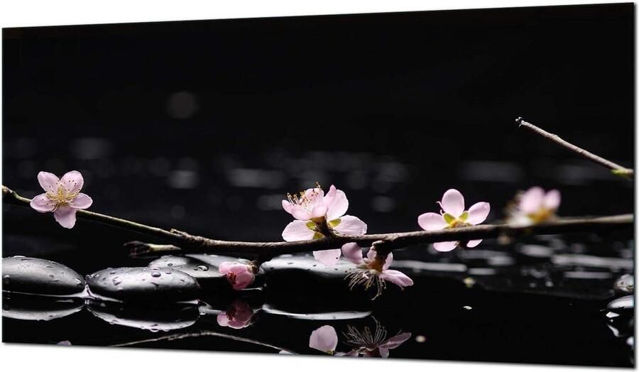 Glazen Kookplaat Afdekplaat Beschermplaat Spatscherm Keuken Beschermen Gehard Glas 90 x 52 cm Bloemen