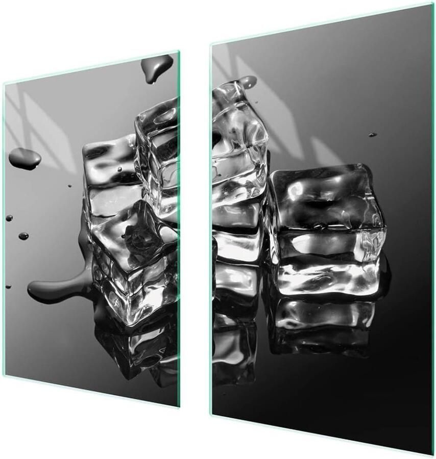 Glazen Kookplaat Afdekplaat Beschermplaat Werkblad Keuken Beschermen Krasbestendig Gehard Glas 65 x 52 cm IJsje