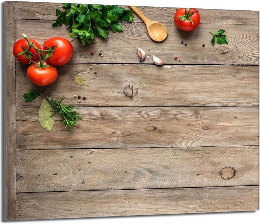 Glazen Kookplaat Afdekplaat Hout 60x52 cm Universeel voor Inductie Keramisch en Elektrisch Fornuis