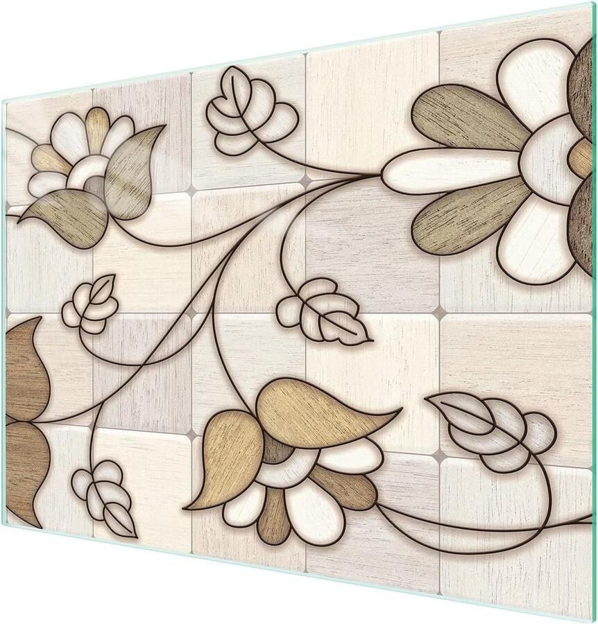 Glazen Kookplaat Afdekplaat Snijplank Glas Bescherming Keukenblad Gehard Glas 40 x 30 cm Mozaïek