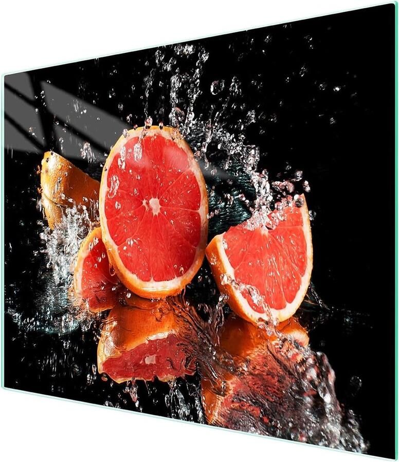 Glazen Kookplaat Afdekplaat Snijplank Glas Keuken Beschermen Gehard Glas 52 x 30 cm Zwart