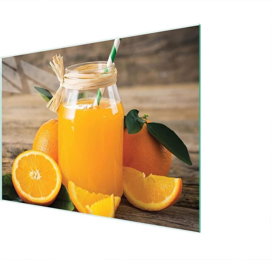 Glazen Kookplaat Afdekplaat Snijplank Glasplaat Keuken Beschermen Gehard Krasbestendig Glas 40 x 30 cm Oranje