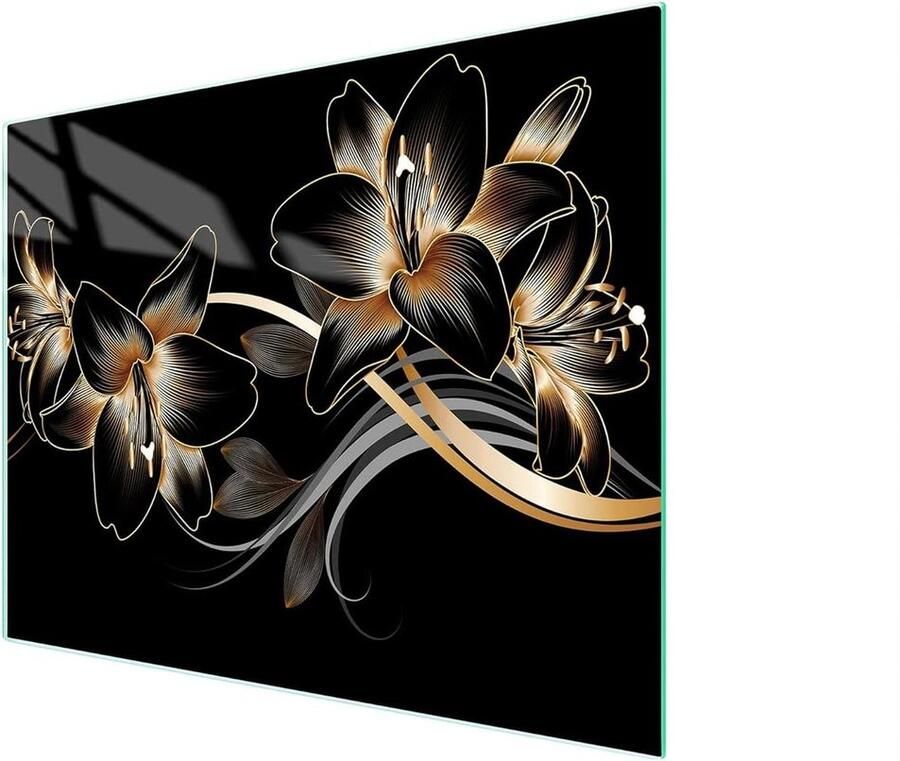 Glazen Kookplaat Afdekplaat Snijplank Spatscherm Keuken Beschermen Gehard Glas 52 x 40 cm Veelkleurig