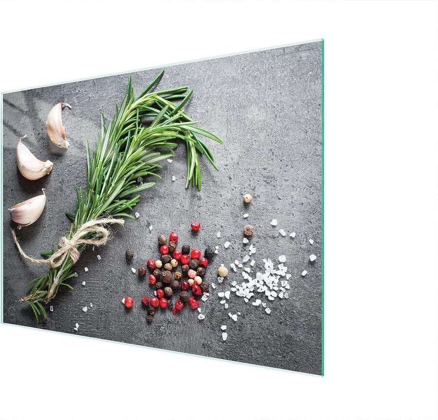 Glazen Kookplaat Afdekplaat Snijplank Spatscherm Keuken Beschermen Gehard Krasbestendig Glas 40x30 cm Kruiden Decoratief