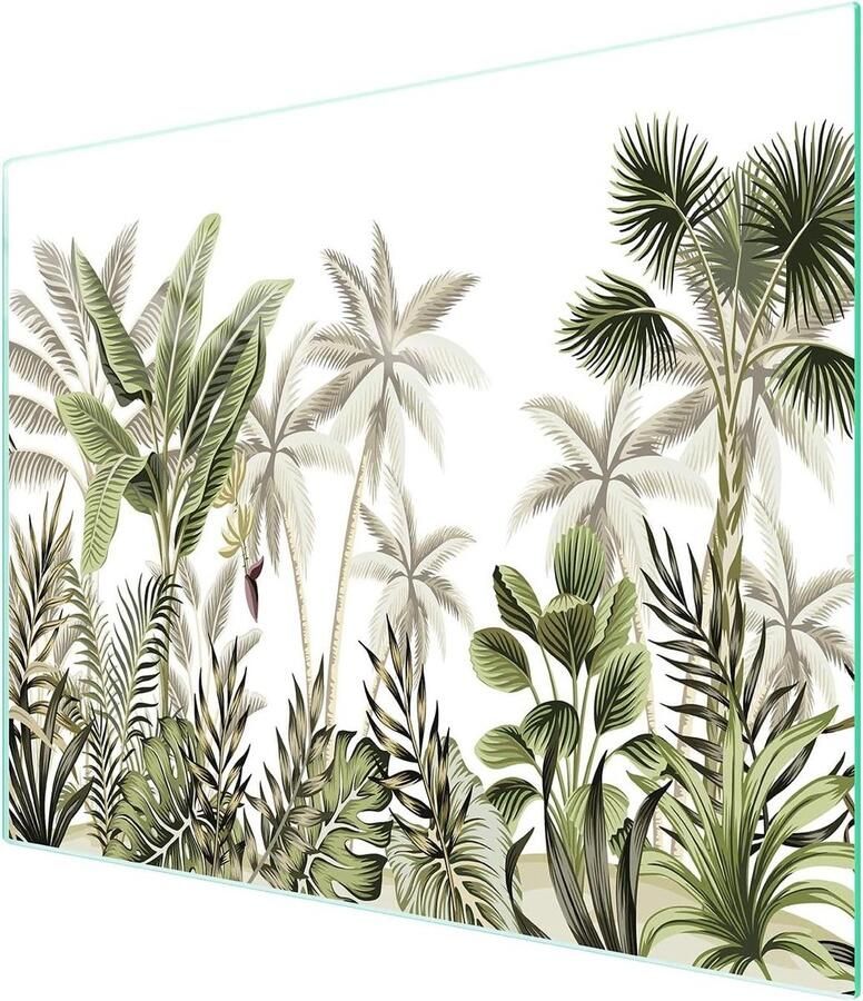 Glazen Kookplaat Afdekplaat Snijplank Spatscherm Keukenwerkblad Beschermen Gehard Glas 52 x 30 cm Veelkleurig