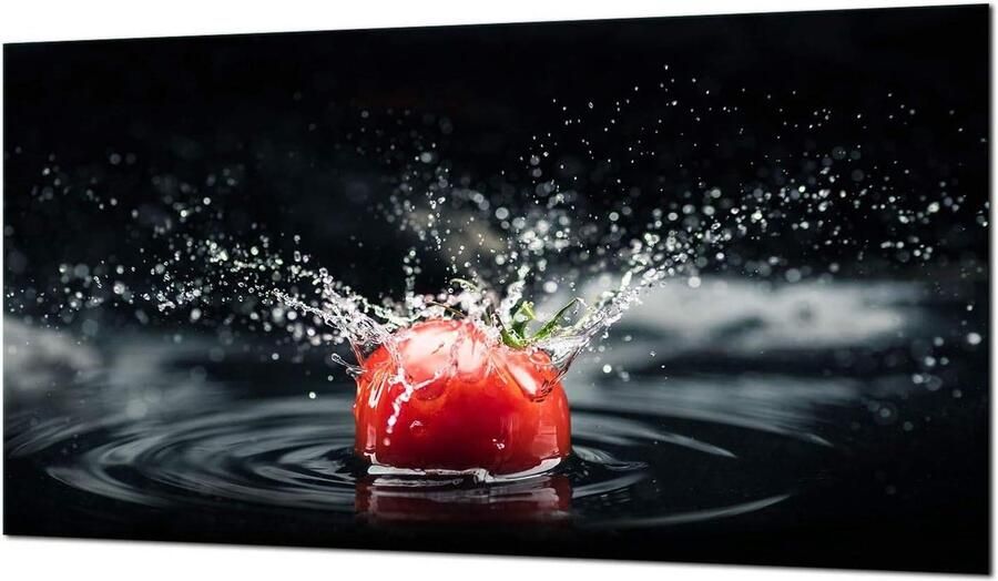 Glazen Kookplaat Afdekplaat Snijplank Werkblad Keuken Beschermen Gehard Glas 90 x 52 cm Tomaten Decoratie