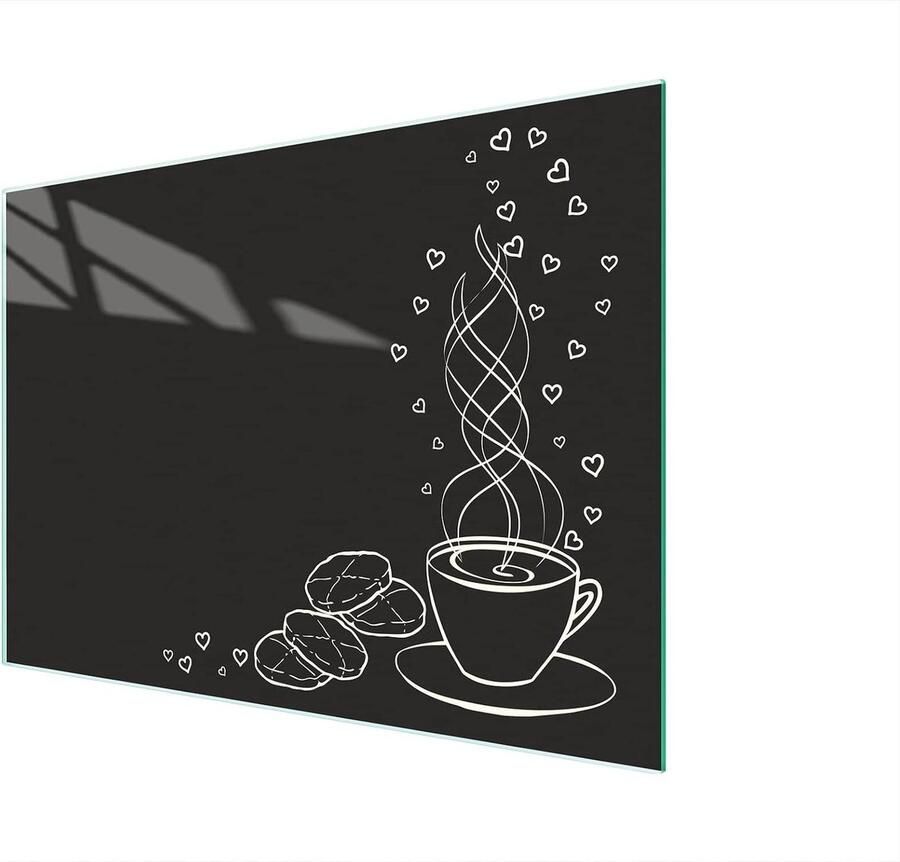 Glazen Kookplaat Afdekplaat Snijplank Werkbladbeschermer Keuken Beschermen Gehard Glas 40 x 30 cm Koffie