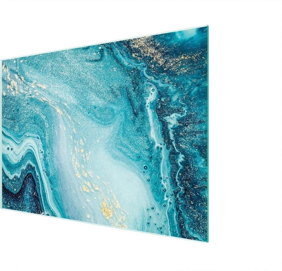 Glazen Kookplaat Afdekplaat Snijplank Werkbladbeschermer Keuken Beschermen Gehard Krasbestendig Glas 40 x 30 cm Turkoois