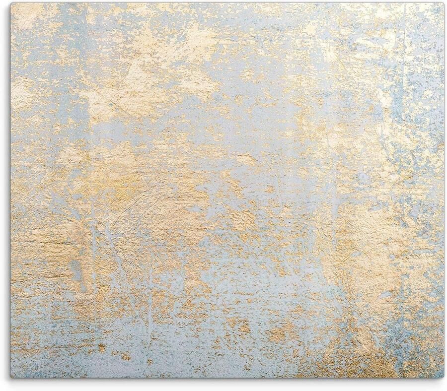Glazen Kookplaat Afdekplaat Snijplank Werkplaat Keuken Beschermen 3D Kleurdiepte Effect 60 x 52 cm Gouden Structuur