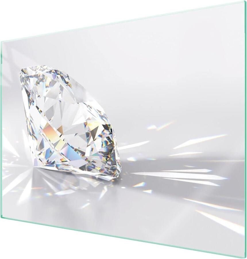Glazen Kookplaat Afdekplaat Spatbeschermer Werkblad Keuken Beschermen Gehard Glas 70 x 52 cm Diamant