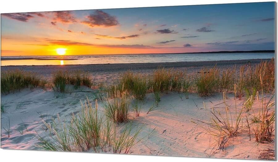 Glazen Kookplaat Afdekplaat Spatbescherming Keuken Koken en Keuken Gehard Glas 90 x 52 cm BEACH