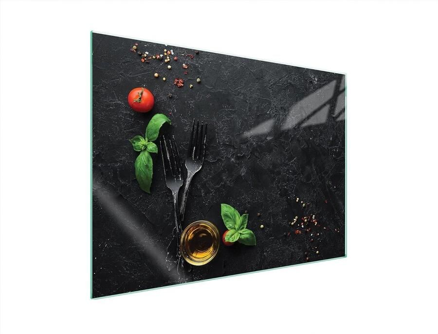 Glazen Kookplaat Afdekplaat Spatbescherming Snijplank Keuken Werkruimte Gehard Glas 70 x 52 cm Decoratief