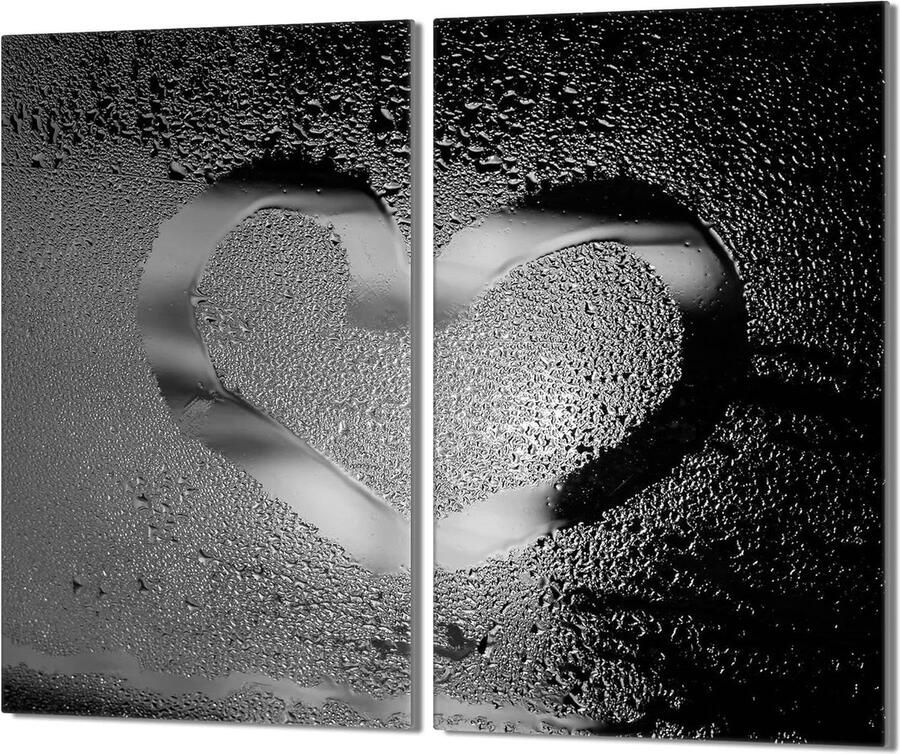 Glazen Kookplaat Afdekplaat Spatbord Glas Keuken Beschermen Tweedelig Gehard Glas 2x 30x52 cm Koffiepatroon