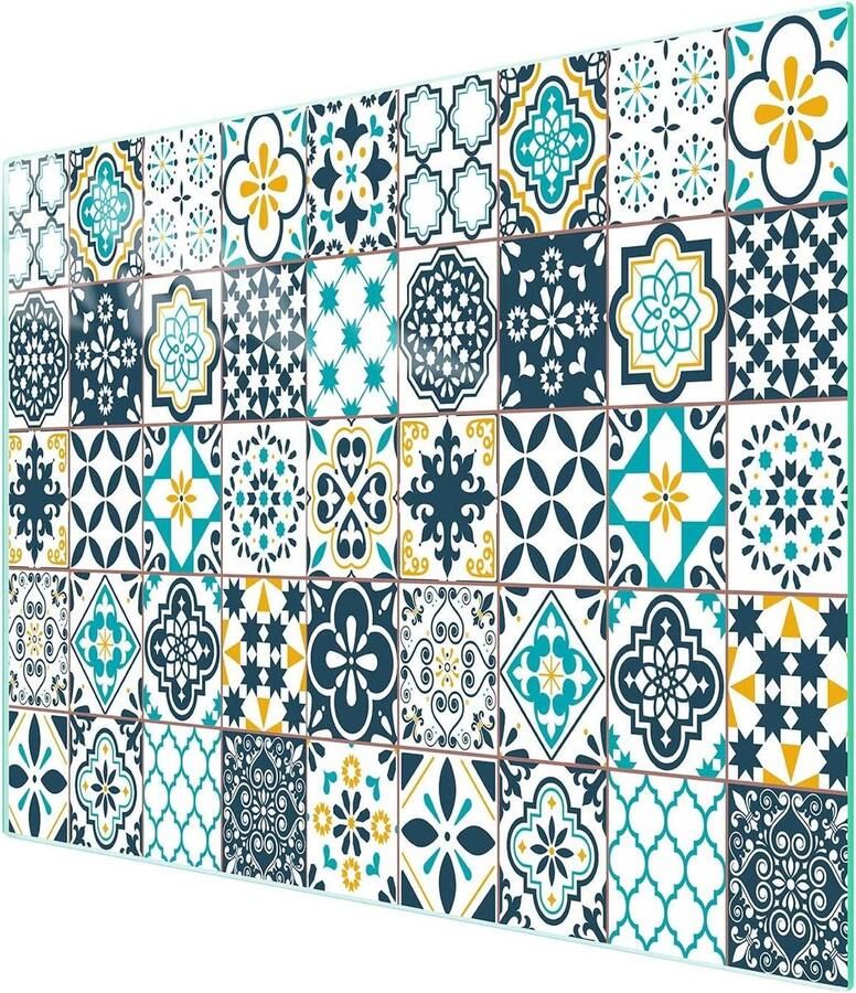 Glazen Kookplaat Beschermer Snijplank Werkblad Keuken Beschermen Gehard Glas 52 x 30 cm Veelkleurig