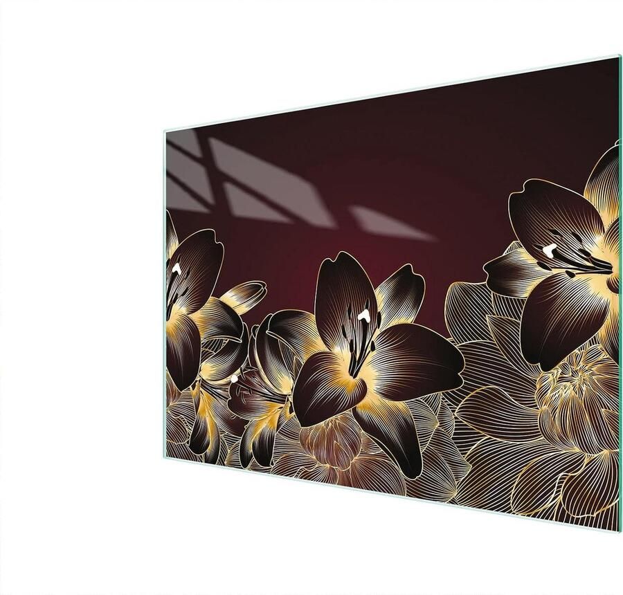 Glazen Kookplaat Beschermer Werkblad Bescherming Keuken Beschermen Gehard Glas 30 x 22 cm Orchidee