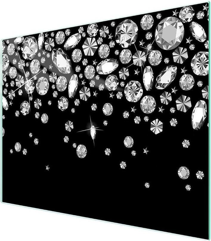 Glazen Kookplaat Beschermer Werkblad Bescherming Keuken Decoratie Krasbestendig Gehard Glas 52 x 40 cm Zwart