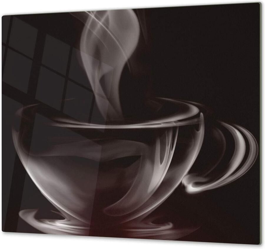 Glazen Kookplaat Deksel Keuken Bord Koken Beschermen Krasbestendig Glas 60 x 52 cm Koffie