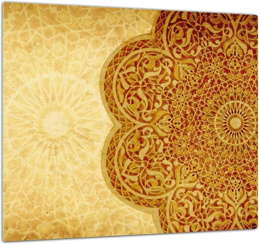 Glazen Kookplaat Protector Snijplank Glas Keuken Beschermen Gehard Glas 60 x 52 cm Moroccan Rose