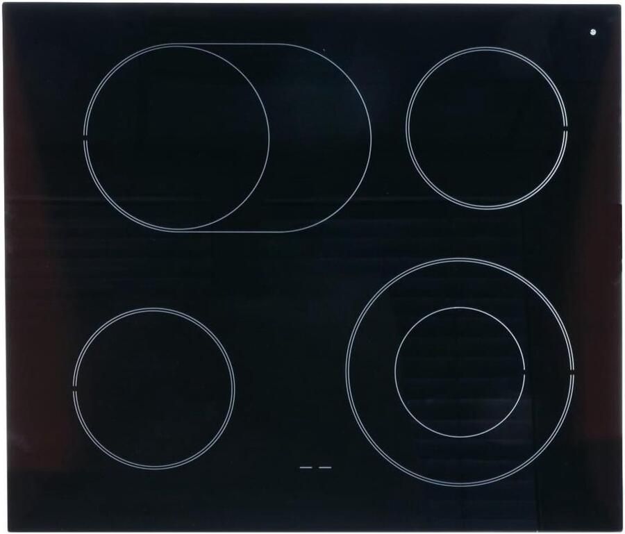 Glazen kookplaat Vervangend glas keramisch Fornuis repareren Frameloos ontwerp 595 x 510 mm Zwart