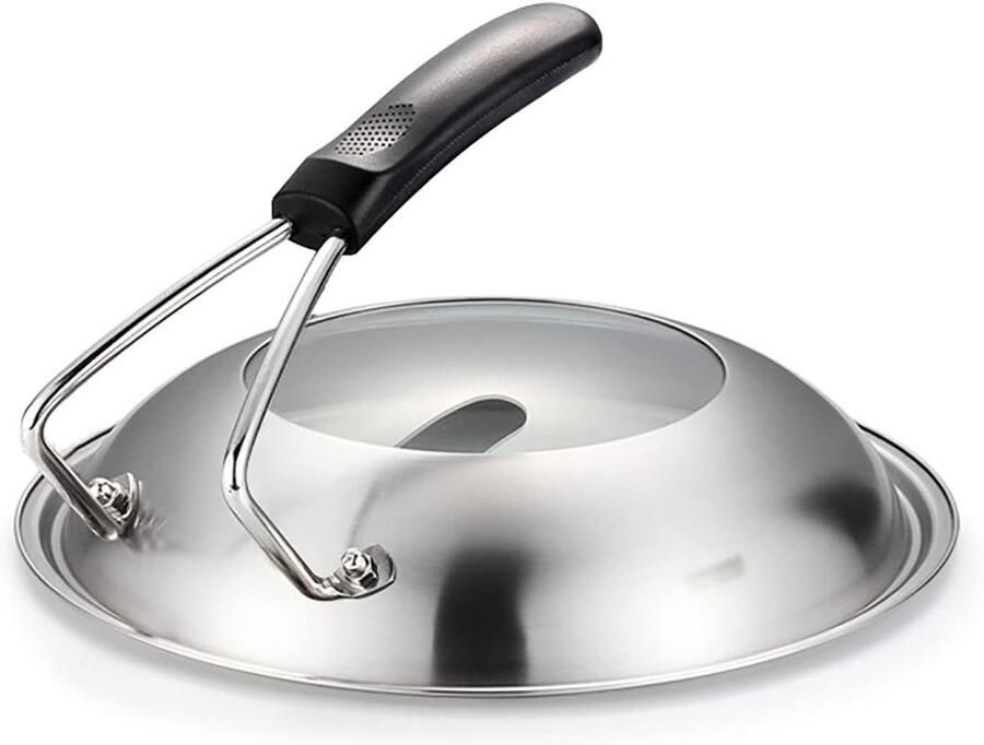 Glazen Kookpot Deksel Steelpan Deksel Vervanging Koken Zonder Kliederen Met Stoomuitlaat 32 cm Zilver