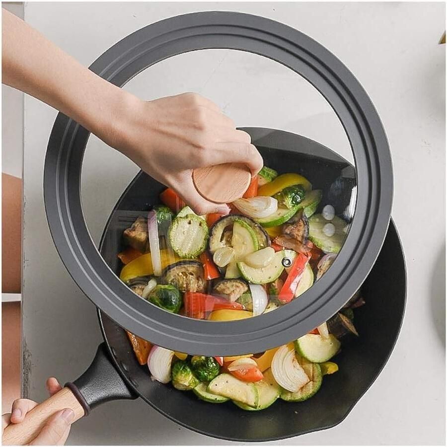 Glazen Kookpot Deksel Universeel Deksel Koken en Pruttelen Gehard Glas Universeel Transparant