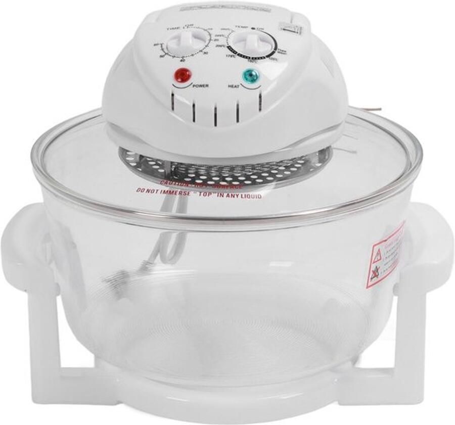 Glazen Luchtfriteuse 12 Liter 1200-1400 W Olievrije Friteuse met Timer van 60 Minuten en Temperatuurregelaars van 149 ° F 482 ° F 360 ° Zichtbaar Aanrecht Luchtfriteuse Oven