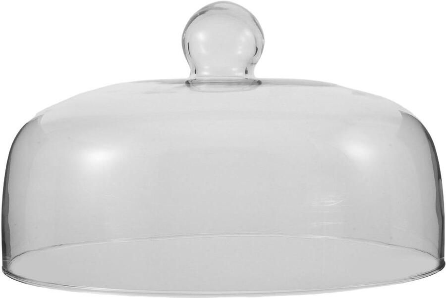 Glazen Magnetron Deksel Voedselbeschermer Cloche Spatvrij Koken Transparant Glas 30 cm Transparant