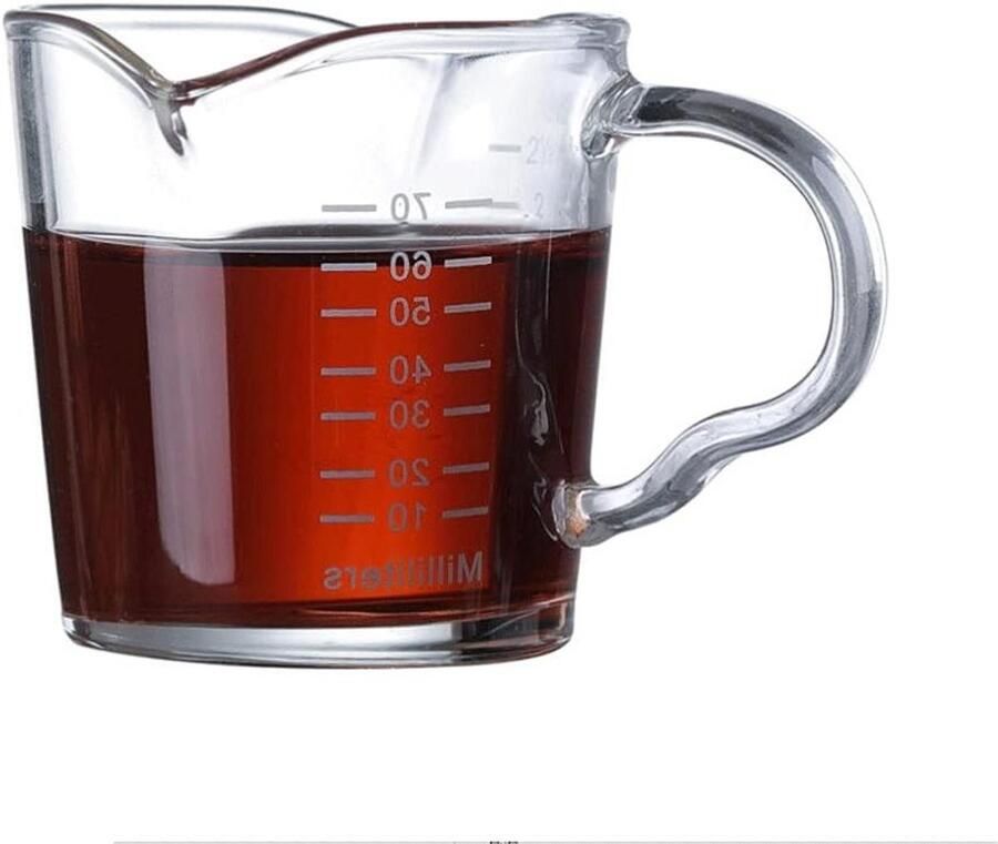 Glazen Melkopschuimer Melkbeker Schuimbeker Latte Art Maken Hittebestendig Glas 70 ml Transparant