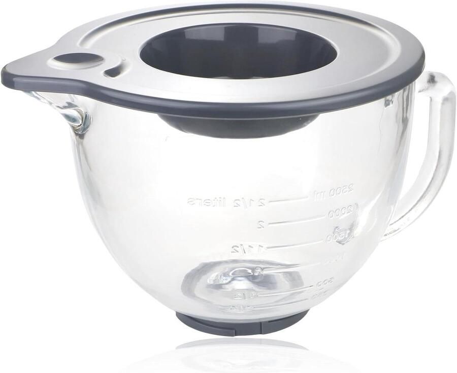 Glazen mengkom Mixer kom Bakken en koken Met deksel 4.7 Liter Transparant