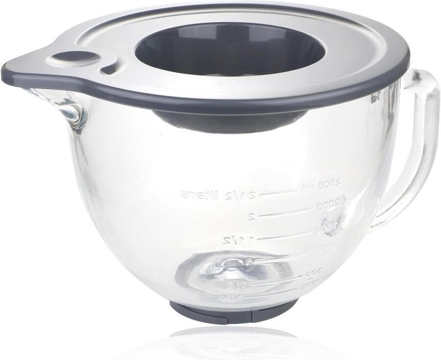 Glazen Mengkom Mixer Kom Keuken Kom Bakken en Mixen Met Afdekdeksel 4.7 Liter Transparant