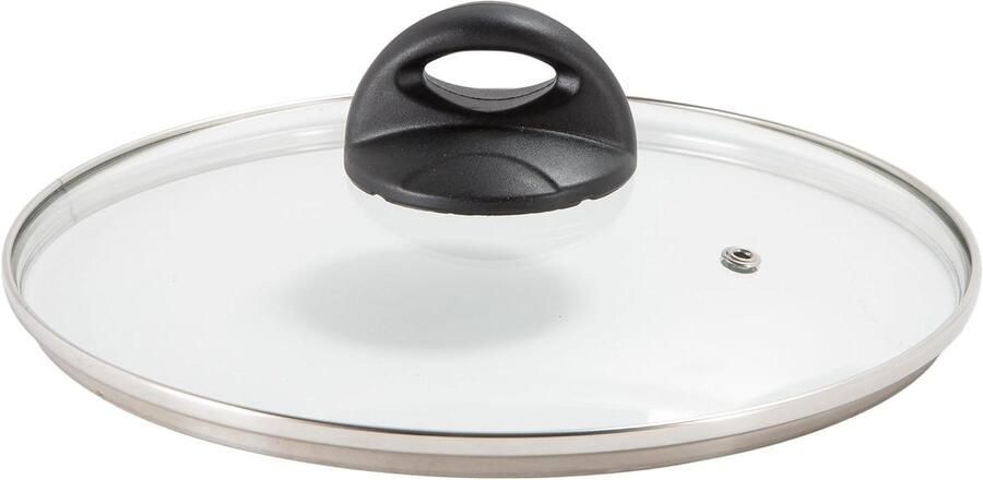 Glazen Pan Deksel Kookdeksel Glas Koken Zonder Kijken Met Stoomuitlaat 20 cm Zwart