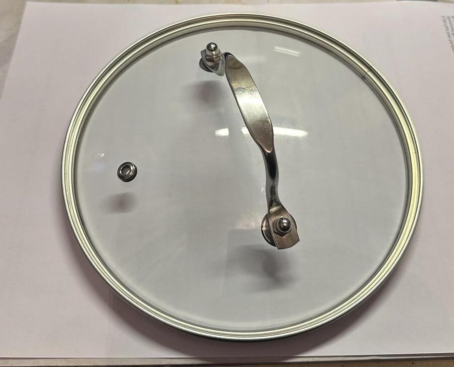 Geventileerd Pannendeksel Glazen Deksel Koken en Braden Roestvrijstalen Rand 16 CM Transparant