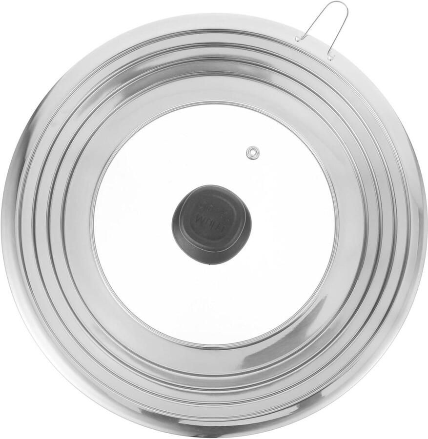 Glazen Pan Deksel Kookdeksel Vervanging Koken en Braden Met Ventilatiegat 24-30cm Zilver