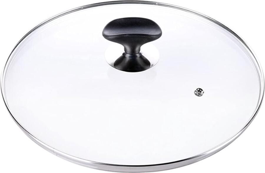 Universeel Braadpan Deksel Glazen Kookdeksel Koken en Stoven Met Stoomontluchting 26 cm Transparant