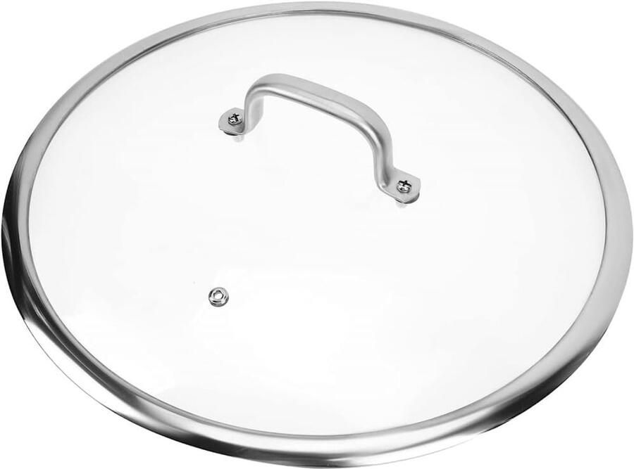 Glazen Pan Deksel Potdeksel Vervanging Gelijkmatig Koken Met Stoomventilatie 28 cm Zilver
