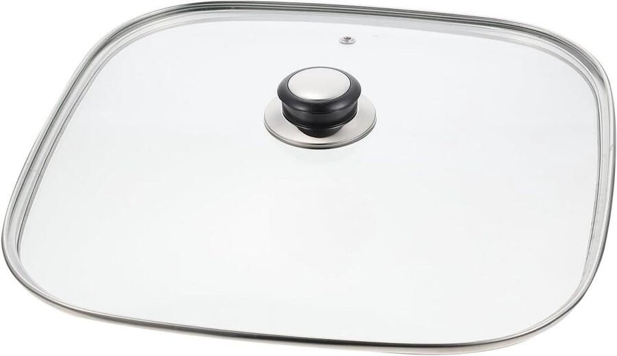 Glazen Pan Deksel Reserve Deksel Koken en Bakken Met Ventilatiegat 32x32cm Transparant