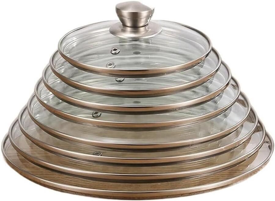 Glazen Pan Deksel Universeel Deksel Koken en Bakken Met Stoomgat 28 cm Transparant