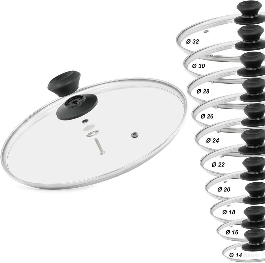 Glazen Pan Deksel Universeel Deksel Koken en Bakken Met Stoomgat Diameter 20cm Transparant