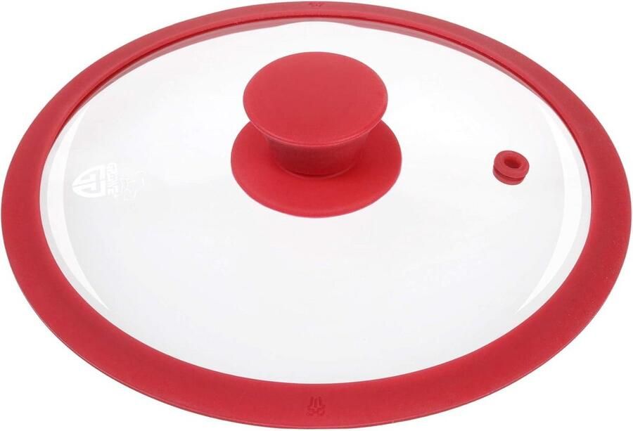 Glazen Pan Deksel Universeel Deksel Schoon Koken Met Stoomafvoer 20 cm Rood